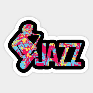 Colorful Jazz Illustration Sticker